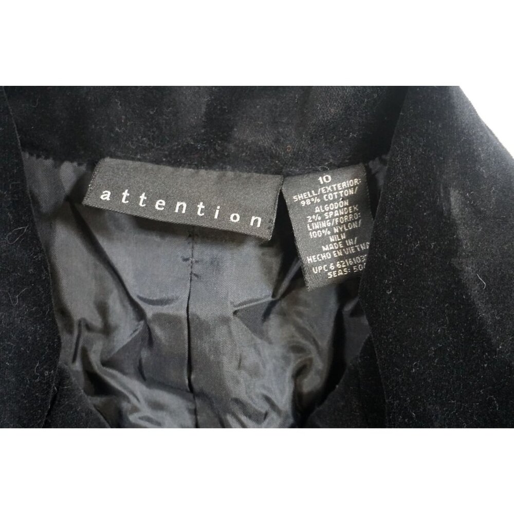 Attention Women’s Black Velour Jacket - Size 10 - Picture 3 of 8